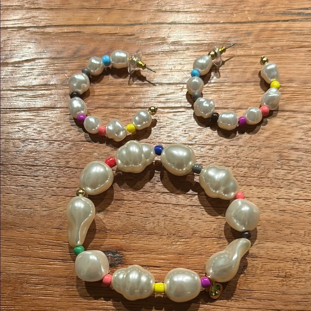 J. Crew Colorful Beaded Pearl Jewelry Set - Picture 1 of 1